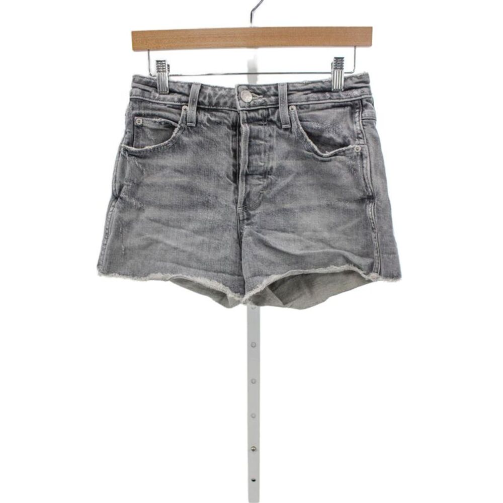 Amo Womens Cut-Off Gray Denim Shorts Button Size 25